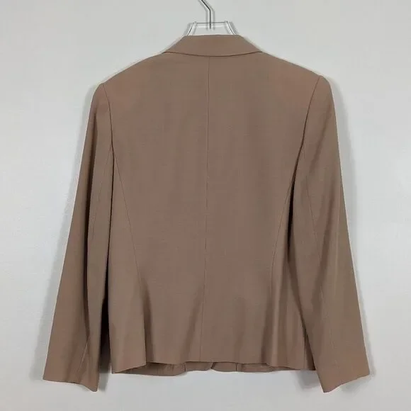 Talbots Tan Worsted Wool Vintage 3 Button Suit Jacket Women's 12
